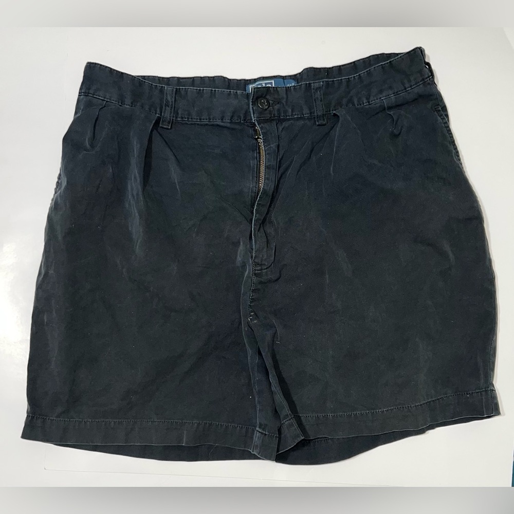 Polo Ralph Lauren Andrew Fit Black Pleated Khaki Chino Shorts Size 35